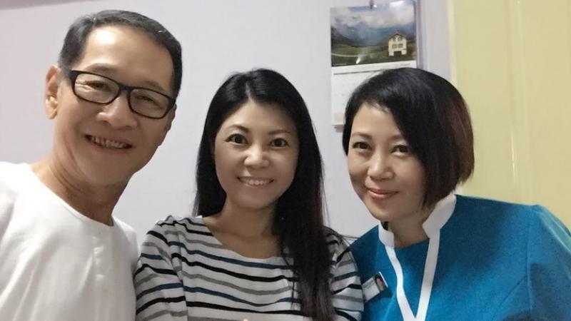 翁慧霖（中）在《你也可以是天使2》与张为（左）及向云结戏缘。（受访者提供）