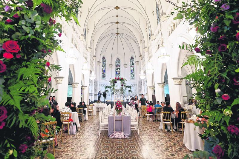 赞美广场礼堂容量约300人,适合排场中上的婚礼。(梁伟康摄影)