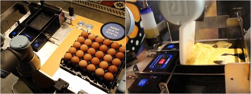 机器人厨师AUSCA制作煎鸡蛋餐。