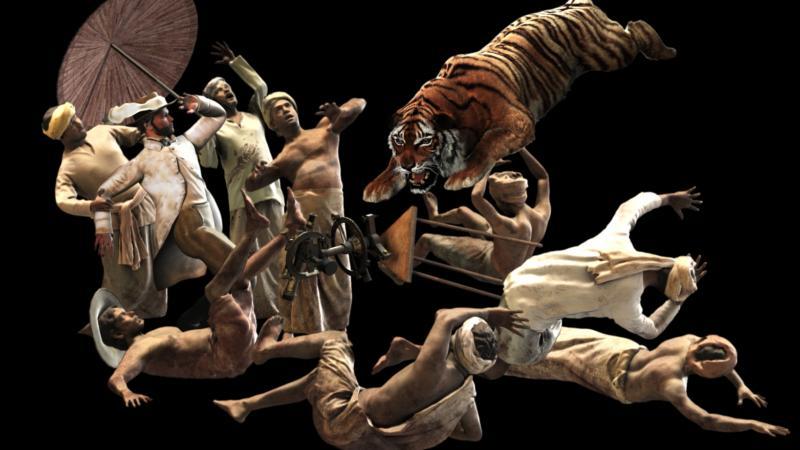 何子彦为新加坡国家美术馆创作的《一只或几只老虎》（2017）。（受访者提供）