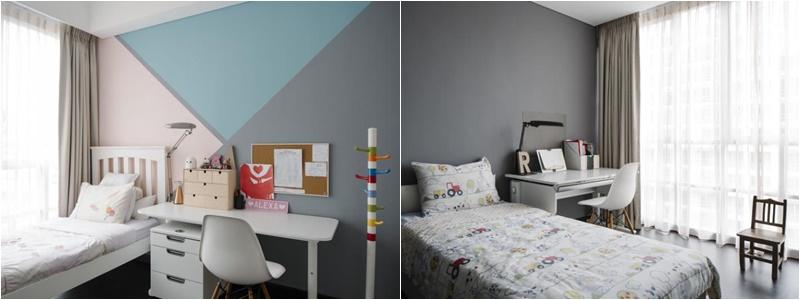 小女儿和小儿子的房间简约舒适。