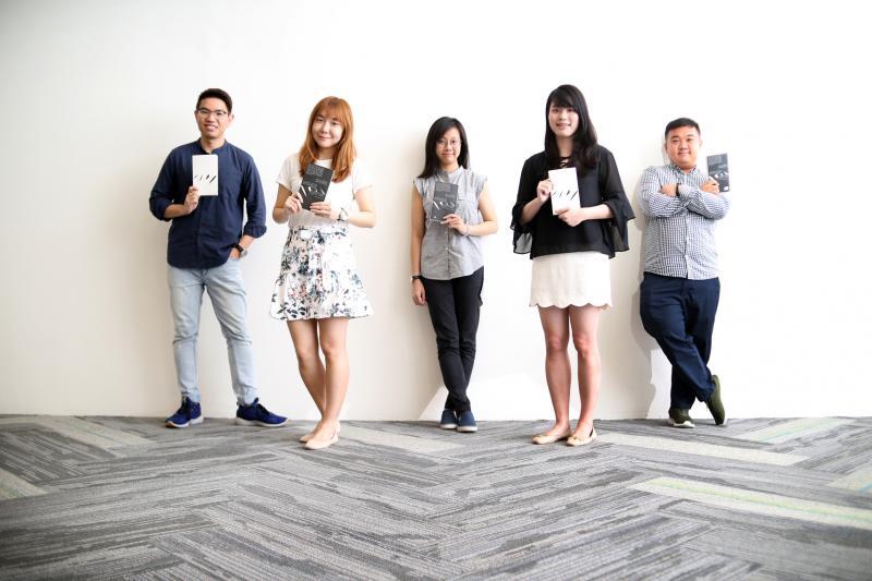 新文潮五人班底:孤星子(左起)、方渼淩、郑伊婷、陈文慧与洪均荣。(档案照)