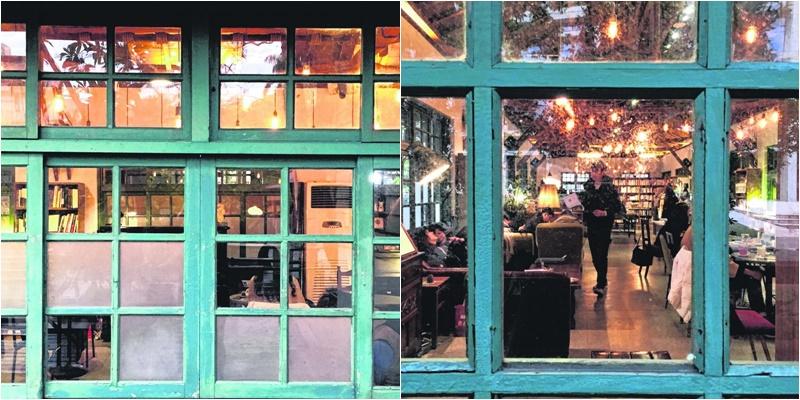 （左图）说我以貌取人也好，笑我以皮取书也罢，我确实是被阅乐书店的外观吸引进去的，令人想起台湾老电影中常见的老房子。（右图）一月的台北，湿冷的冬天，窗口的另一边是另一个静好的世界，我在那里找到了自己。