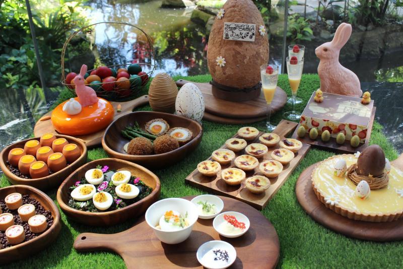 喜来登酒店的复活节自助餐有各式鸡蛋料理。