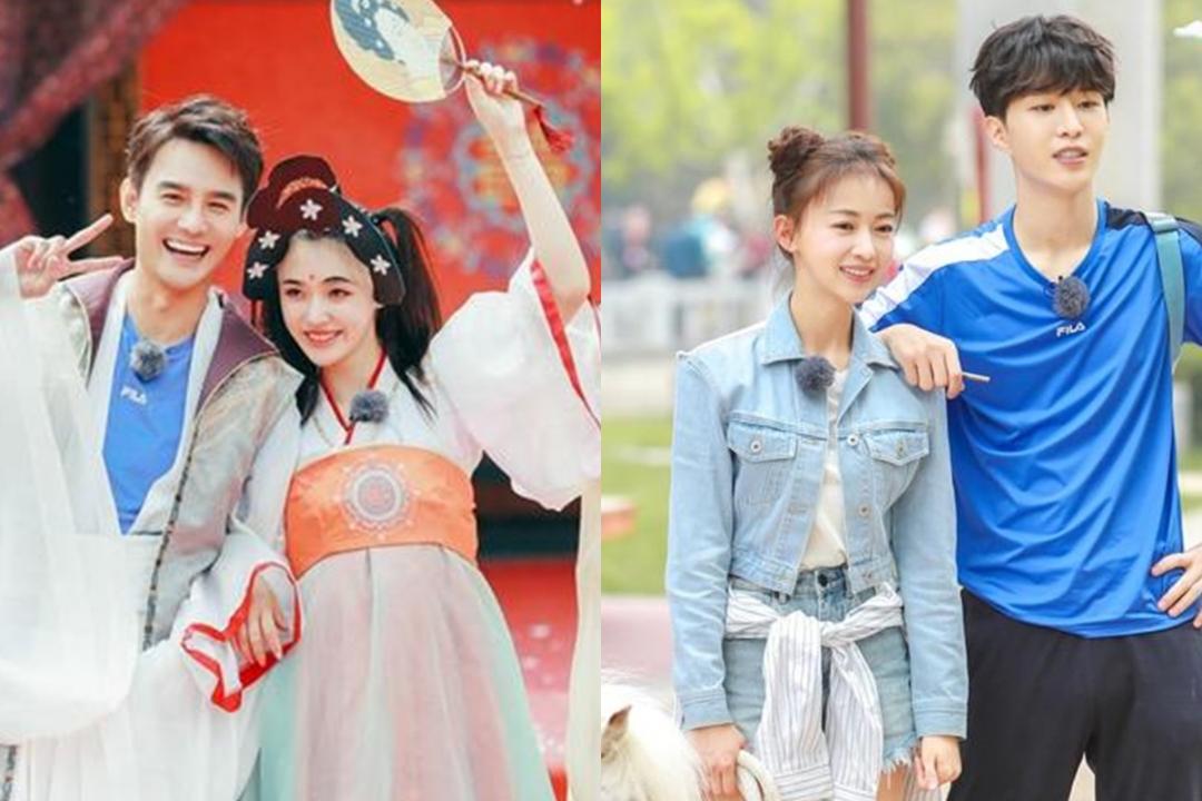 左图：第一期节目中，王凯（左）与林允（中）组成一队。右图：范丞丞（右）在节目中首次与吴谨言（左）合作。（互联网）