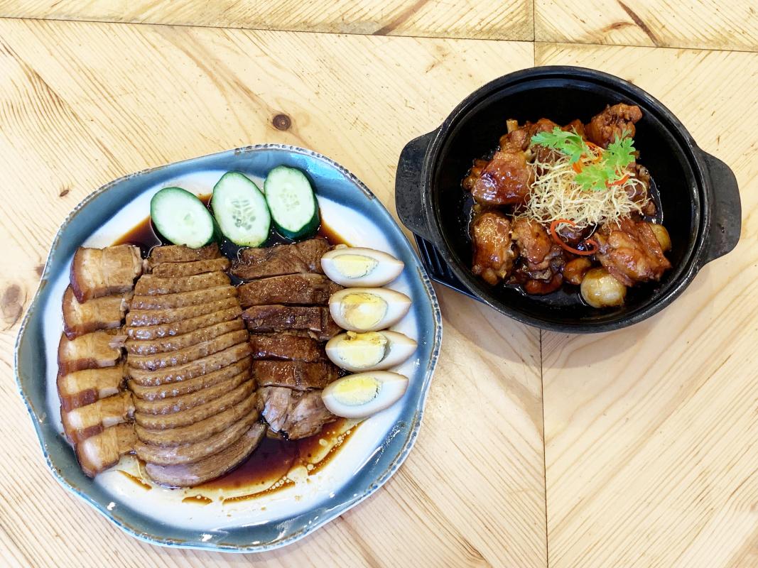 卤鸭三拼和麻油鸡煲