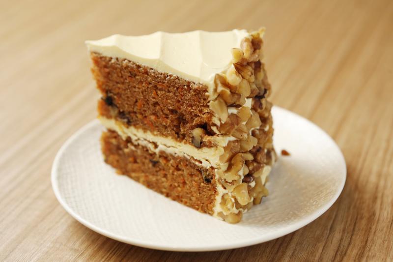 美味的核桃红萝卜蛋糕。