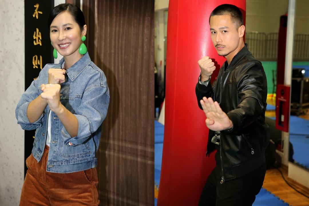 左图：蔡琦慧认为戏里男星身材养眼。右图：陈邦鋆为戏成功练出6块腹肌。（ 严宣融摄）