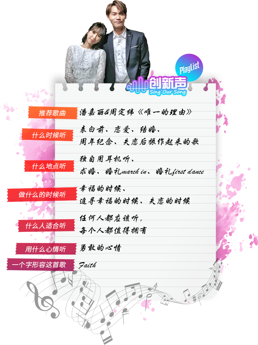 【创新声Playlist】潘嘉丽 周定纬《唯一的理由》 ：浪漫的节奏