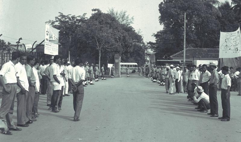 三巴旺路和坎贝拉路的交界处从前有一道“坎贝拉门”,那是海军基地的南门,公众不能随便出入。(档案照)