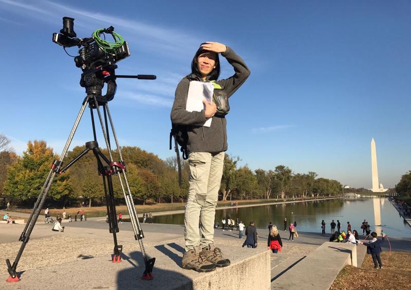 黄倩仪在亚洲新闻台工作时曾到美国拍摄节目。(受访者提供)