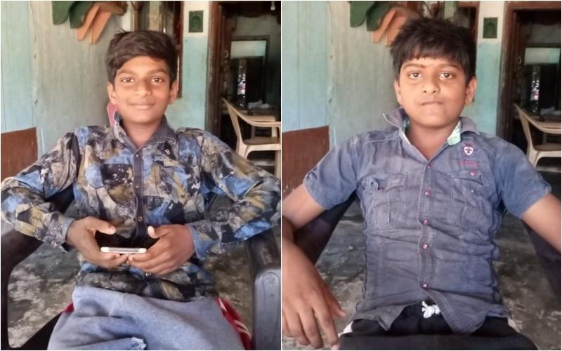 Arivan已经四年没回家，他用两个儿子的照片来做手机保护屏。（受访者提供照片）