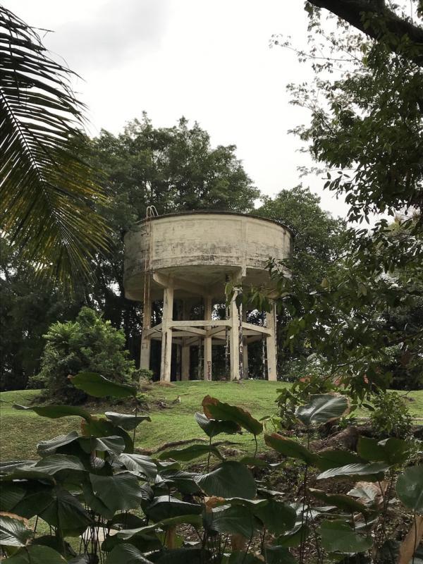 废弃多年的大水箱在岛国相当罕见。