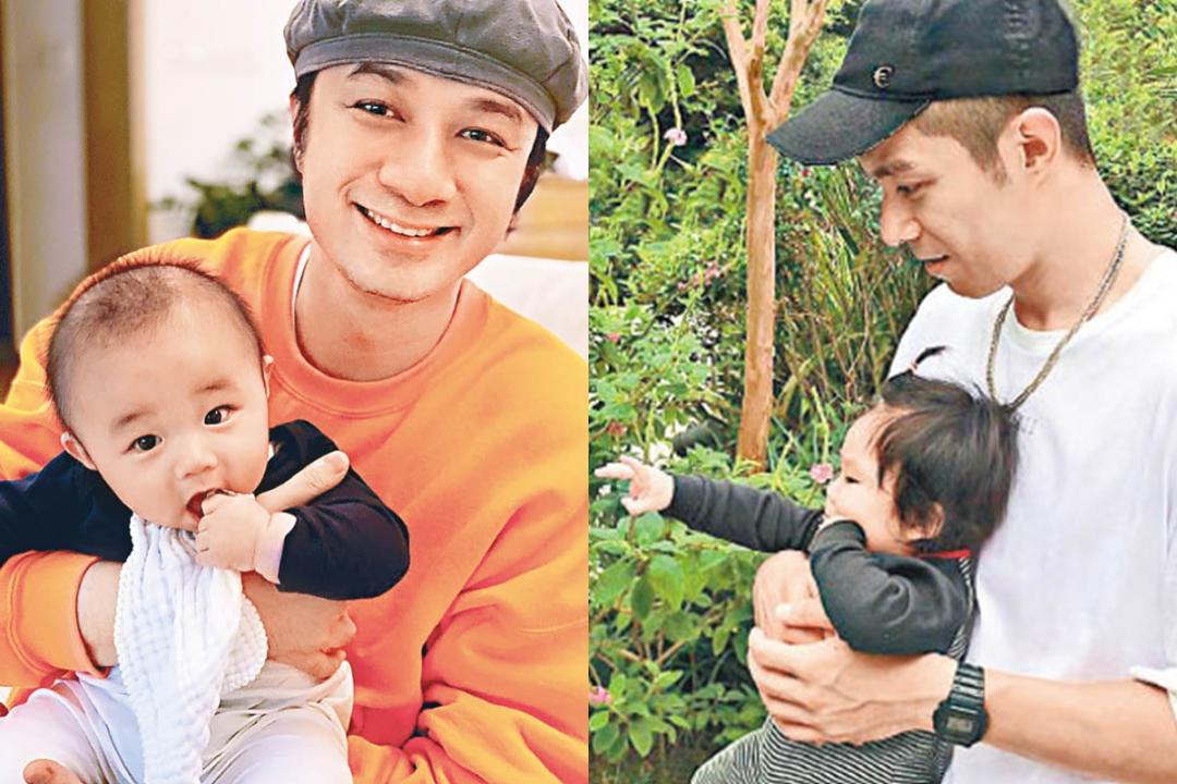 左图:新手爸爸古巨基(互联网)右图:周柏豪乐当女儿爱的第一个男人。(互联网)