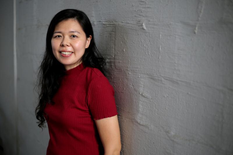 单亲妈妈潘佳燕离婚后,有父母和弟弟一路扶持。(龙国雄摄)