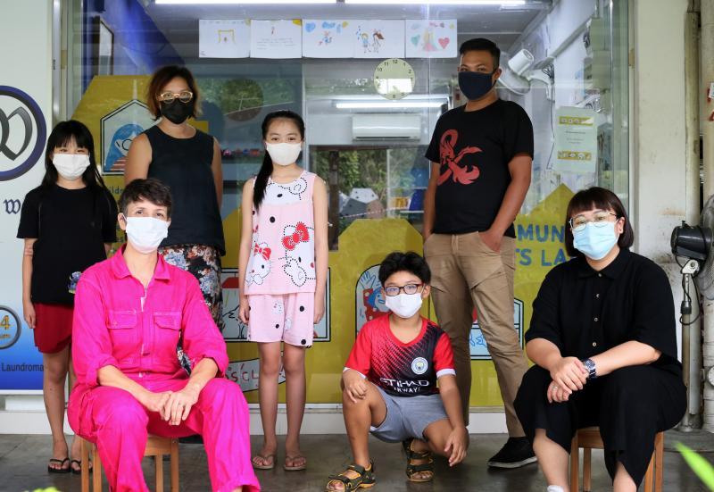 (左起)艺术人Isabelle Desjeux、林诗韵、Farez Najid及颜佳欣将在3P Community Arts Lab为小朋友展开为期一年的艺术体验。