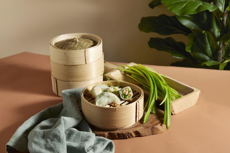 粤式点心青龙菜鲜虾饺。