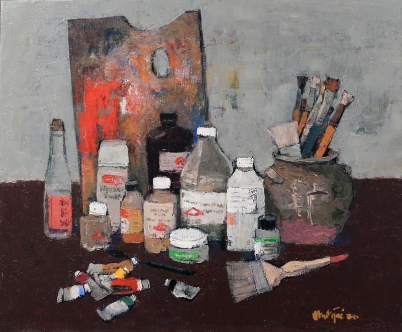 画刀、画笔、调色板等都入画的《职业的工具》。