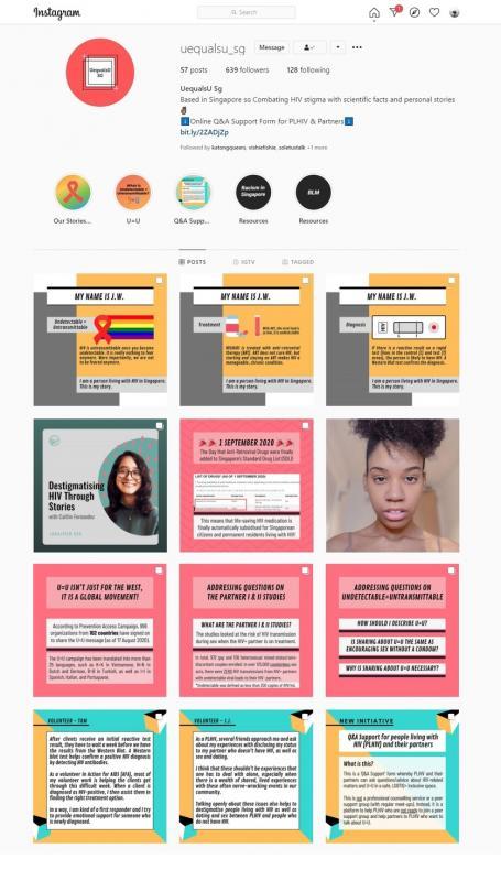 U Equals U SG旨在加强公众教育,消除民众对于HIV的误解。(U equals U SG提供)