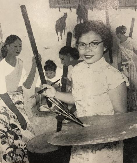 赖凤美是南洋美专第一个获奖学金赴法学画的毕业生。(取自赖凤美画集)