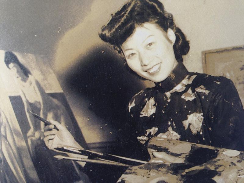 来自中国的沈雁(1919-2010)创办新加坡艺术学院,周游列国写生作油画和水墨画。(档案照)