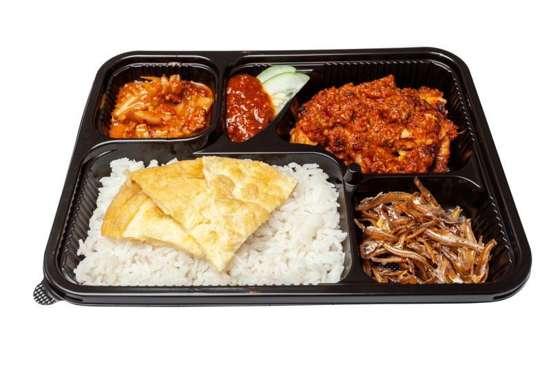 新乌敏海鲜的网络餐馆乌敏便当售卖椰浆饭。