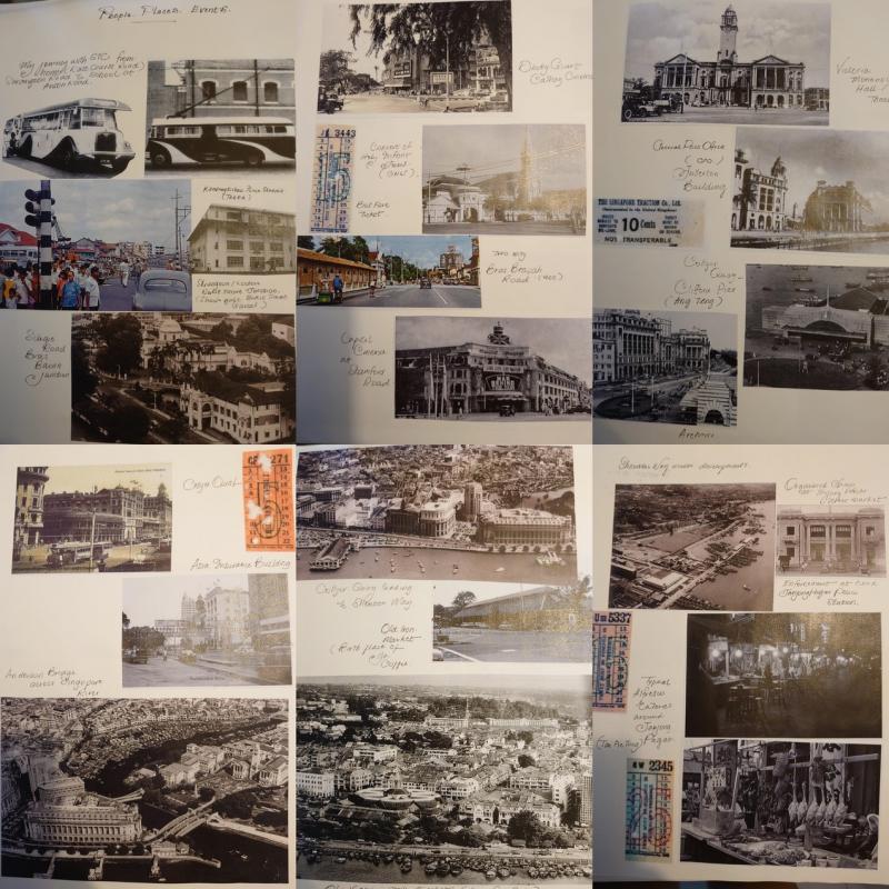 黄锦基将他中学搭巴士上学路经的街景，包括已消失的直落亚逸盆地记录下来。（受访者提供）