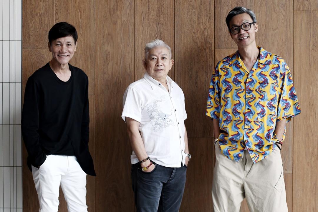 喜剧黄金组合王雷（左起）、辉哥和李国煌再聚首。（陈渊庄摄）