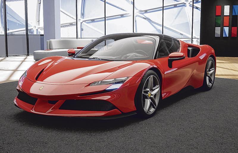 “竞技红”是法拉利SF90 Spider的亮丽外衣。