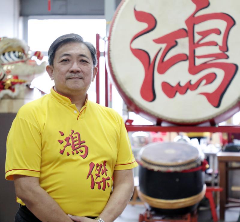 因为父亲的关系,鸿杰体育会会长余思文从小就受舞狮文化的熏陶。(林国明摄)