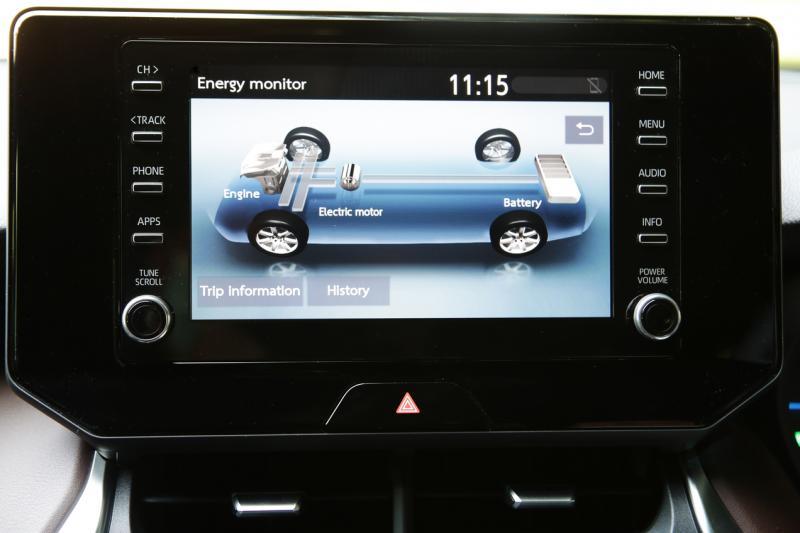 8英寸的中控娱乐资讯触屏,支援Apple CarPlay和Android Auto,也可以查询车子的电量和油量。