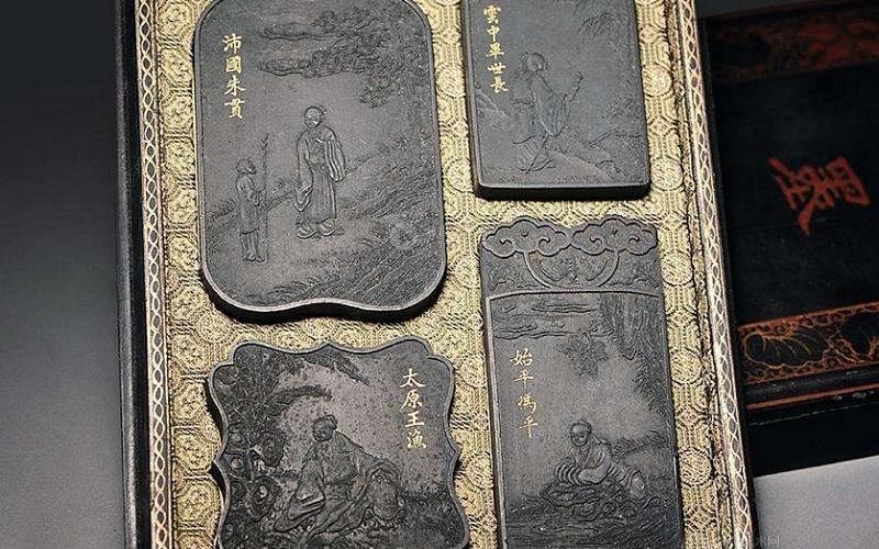 超漆煙 中国古代書法 古墨 4本 - その他