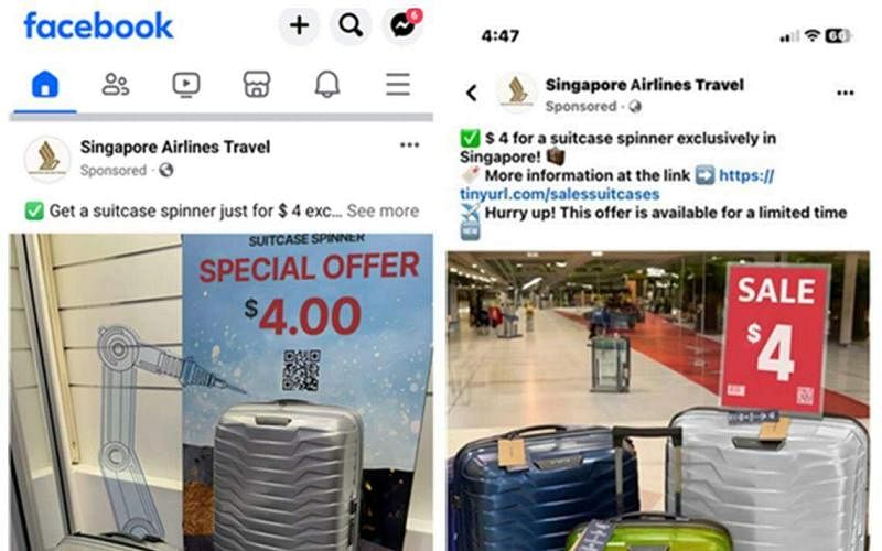 脸书上假冒新航低价卖行李箱警促公众多提防| 联合早报