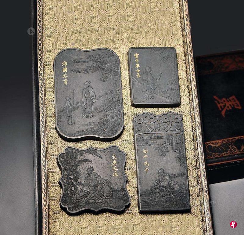 五老图古墨。五老指北宋睢阳五老,即杜衍、王涣、毕世长、冯平、朱贯,皆大宋朝中重臣,辞官后寓居南京睢阳(今河南省商丘市睢阳区)颐养天年,经常晏集赋诗,时称“睢阳五老会”。 五老图古墨。五老指北宋睢阳五老,即杜衍、王涣、毕世长、冯平、朱贯,皆大宋朝中重臣,辞官后寓居南京睢阳(今河南省商丘市睢阳区)颐养天年,经常晏集赋诗,时称“睢阳五老会”。