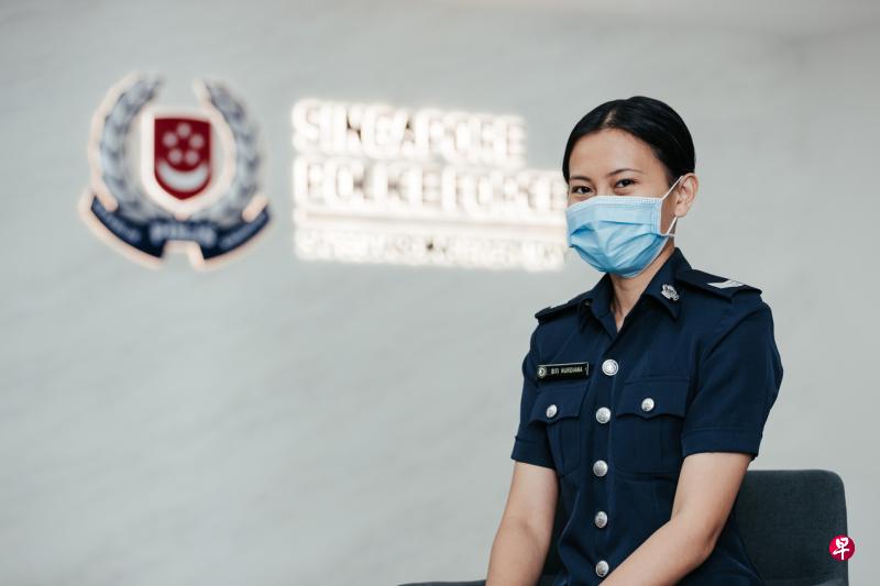 诺蒂亚娜在红山东邻里警局担任巡逻警员四年，任职期间得处理各类突发案件。（警察部队提供）