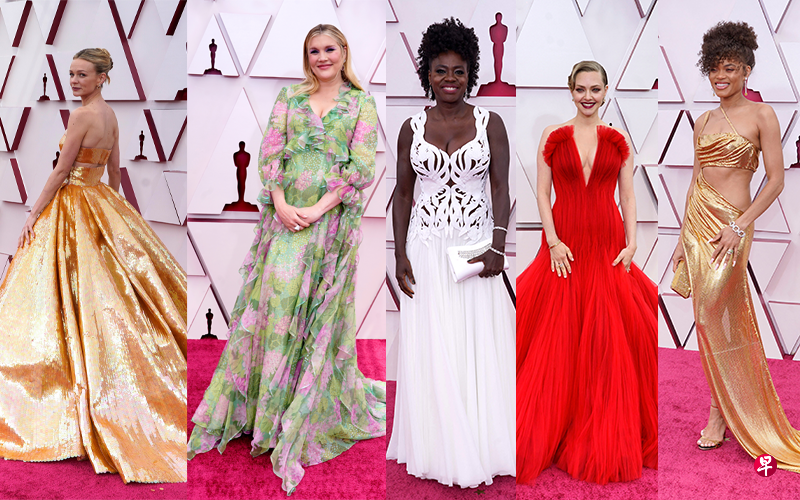 凯芮穆里根(左起)以一袭金色两件式大蓬裙登场。埃默拉尔德芬内尔的洋装流露春天气息。薇拉戴维丝的白色镂空设计礼服有新意。阿曼达塞弗里德中门大开,演绎艳丽风情。安德拉戴走贵气路线。(路透社,法新社) 凯芮穆里根(左起)以一袭金色两件式大蓬裙登场。埃默拉尔德芬内尔的洋装流露春天气息。薇拉戴维丝的白色镂空设计礼服有新意。阿曼达塞弗里德中门大开,演绎艳丽风情。安德拉戴走贵气路线。(路透社,法新社)