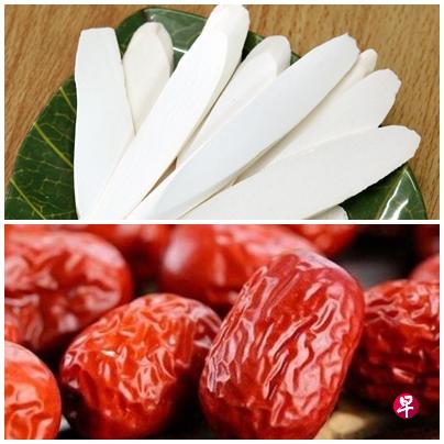 山药(上图),下图为 红枣。 山药(上图),下图为 红枣。