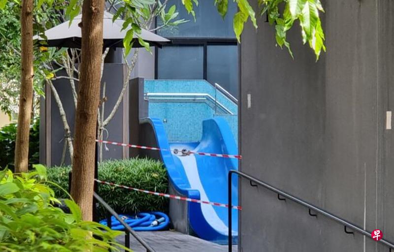 5岁女童刘佳宝案发时在公寓泳池戏水,结果在没人看管下不幸溺水。(梁麒麟摄) 5岁女童刘佳宝案发时在公寓泳池戏水,结果在没人看管下不幸溺水。(梁麒麟摄)