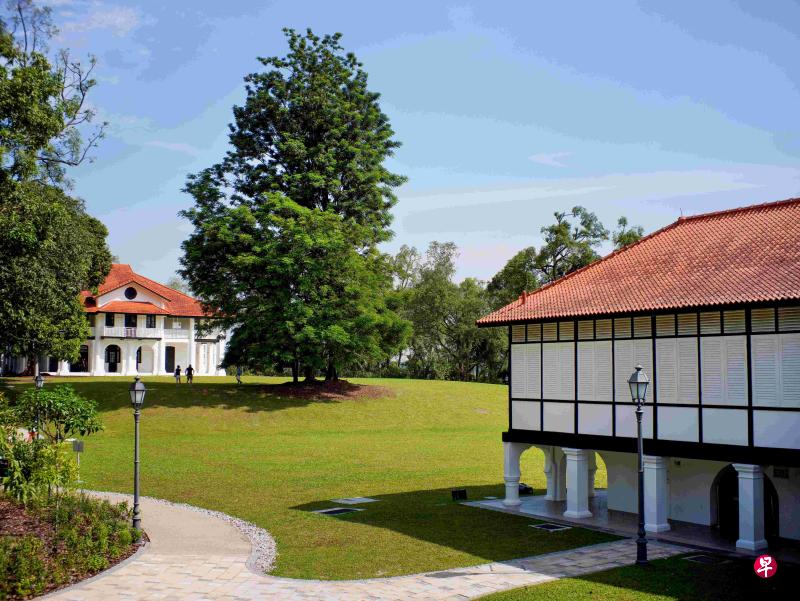 两幢殖民时期老洋房,在新加坡植物园格洛扩展区相望百年。褪去作为大使馆与大使官邸的繁华,成为热带雨林探秘馆和本区域植物文献古籍艺廊。用线条与色彩描绘的花木,以艳丽的姿态让人们重识本地久远的自然生态。(何家俊摄) 两幢殖民时期老洋房,在新加坡植物园格洛扩展区相望百年。褪去作为大使馆与大使官邸的繁华,成为热带雨林探秘馆和本区域植物文献古籍艺廊。用线条与色彩描绘的花木,以艳丽的姿态让人们重识本地久远的自然生态。(何家俊摄)