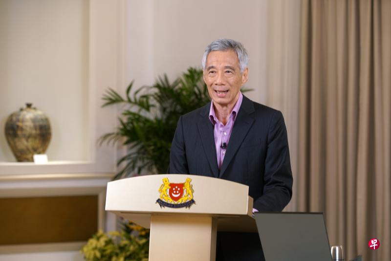 李显龙总理说，本地疫情如果持续改善，社区病例也进一步下降，新加坡应能够在下个月13日后放宽限制。（通讯及新闻部提供）
