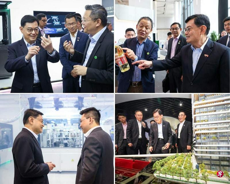 我国副总理兼经济政策统筹部长王瑞杰星期四（4月11日）在深圳参观了四家企业。（王瑞杰脸书）