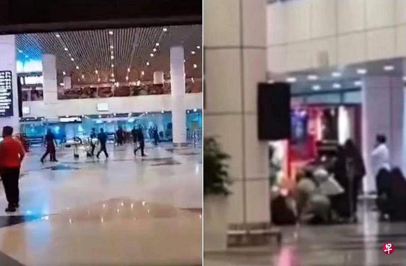 一名马国男子星期天（4月14日）凌晨在吉隆坡国际机场朝妻子的方向开了两枪，但其中一发子弹击中一名私人保镖。（取自网络）