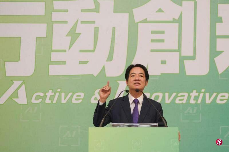 台湾总统当选人赖清德4月10日在台北举行的记者会上宣布，民进党前主席卓荣泰将在5月20日出任新政府的行政院长。（法新社）