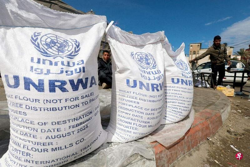 联合国近东巴勒斯坦难民救济和工程处（UNRWA）是加沙地带主要的人道主义援助机构。图为3月7日，流离失所的巴勒斯坦人在拉法等待领取工程处的救济物资。（路透社）
