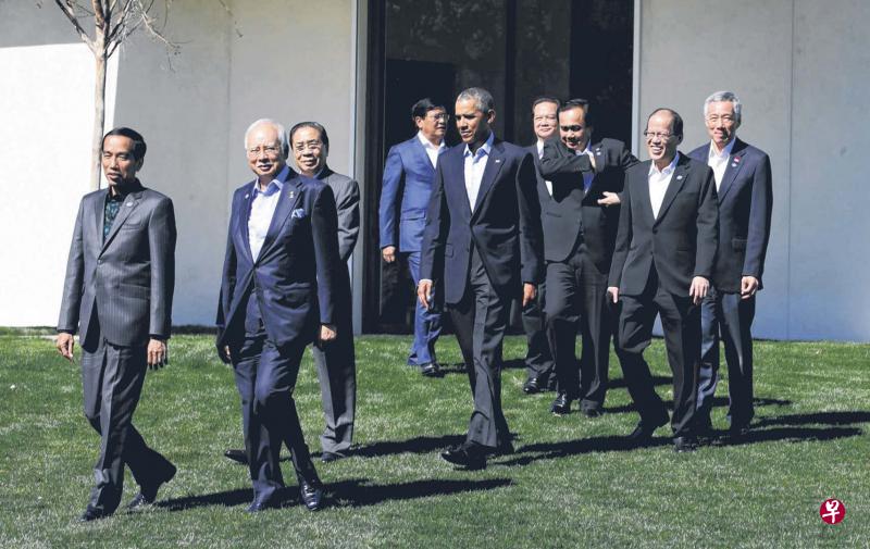 本月16日,奥巴马在加州安纳伯格庄园与亚细安成员国领导人举行峰会,南中国海局势是讨论课题之一。(路透社) 本月16日,奥巴马在加州安纳伯格庄园与亚细安成员国领导人举行峰会,南中国海局势是讨论课题之一。(路透社)