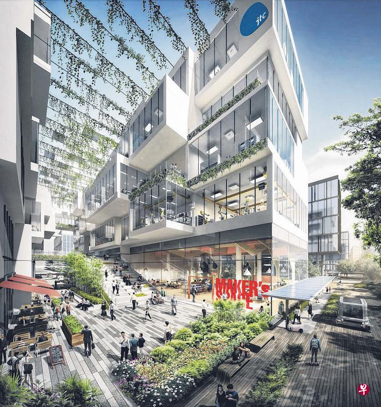 裕廊创新区将成为超过10万人“居住、学习、工作、玩乐和创造”的聚集地。南大校园将划为创新区的一部分。(裕廊集团提供构想图) 裕廊创新区将成为超过10万人“居住、学习、工作、玩乐和创造”的聚集地。南大校园将划为创新区的一部分。(裕廊集团提供构想图)