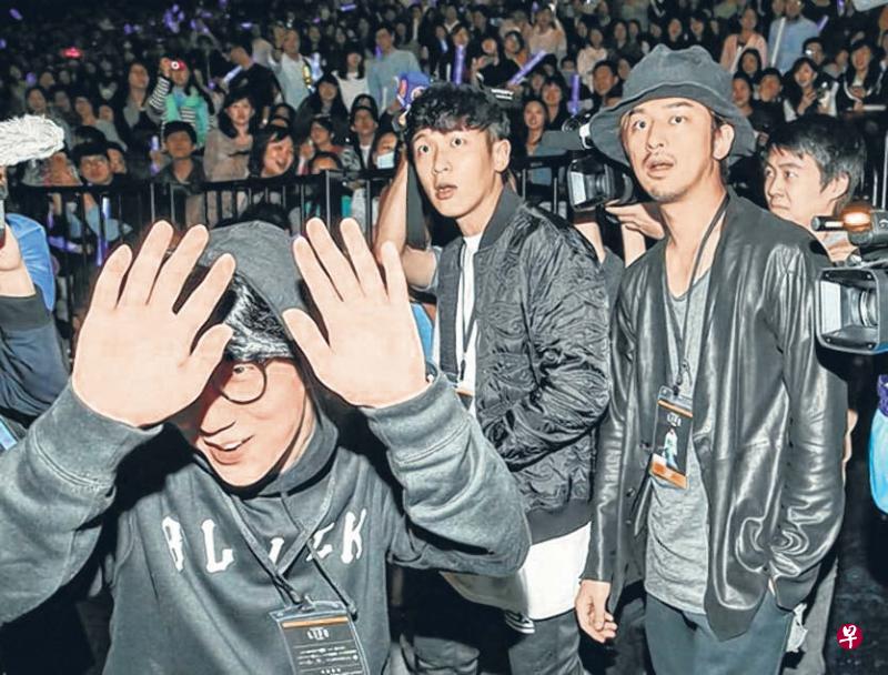 ↑房祖名(左起)、柯震东、陈柏霖引发骚动。 ↑房祖名(左起)、柯震东、陈柏霖引发骚动。