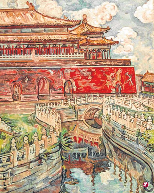 ↓张荔英作品《北京风景》(本地藏家收藏)。 ↓张荔英作品《北京风景》(本地藏家收藏)。