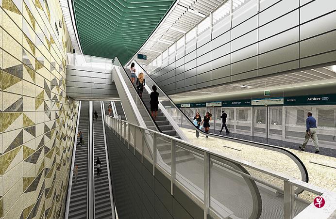 汤东线的安珀站将由建筑公司和合承建。(陆交局构想图) 汤东线的安珀站将由建筑公司和合承建。(陆交局构想图)