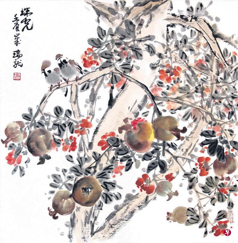 赖瑞龙彩墨作品《珠光》,二零一二年作。(画廊提供照片) 赖瑞龙彩墨作品《珠光》,二零一二年作。(画廊提供照片)